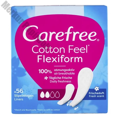 Tisztasági betét CAREFEE Cotton flexiform fresh 56 darabos