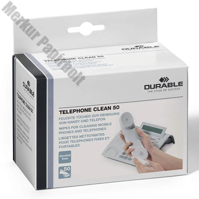 Tisztítókendő DURABLE telefonhoz nedves 50 darabos