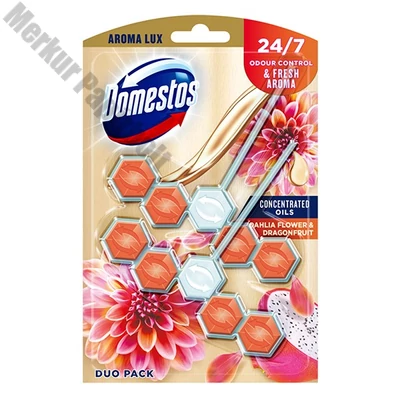 Toalett öblítő DOMESTOS Aroma Lux Dahlia Flower & Dragon Fruit 2x50 g
