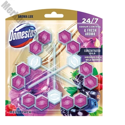 Toalett öblítő DOMESTOS Aroma Lux Hibiscus Oil & Wild Berries 3x55 g