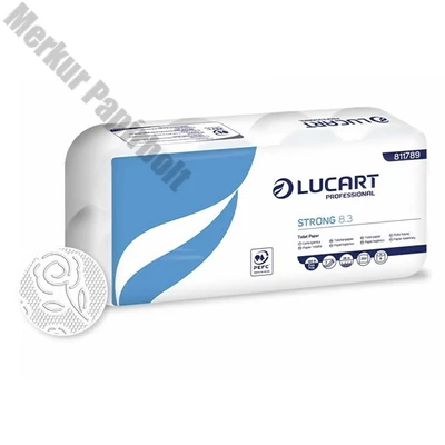 Toalettpapír LUCART Strong 3 rétegű 8 tekercses fehér 250 lap