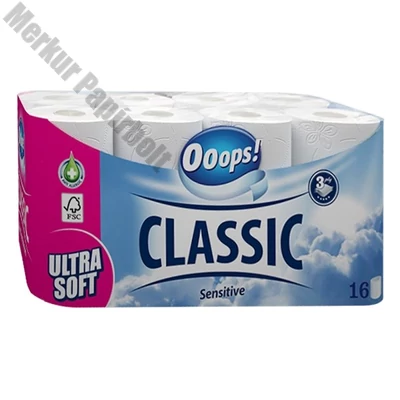 Toalettpapír OOOPS! Classic Sensitive 3 rétegű 16 tekercs