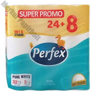 Toalettpapír PERFEX 3 rétegű 24+8 tekercses