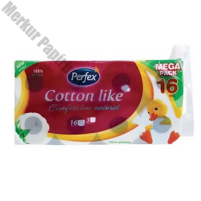 Toalettpapír PERFEX Cotton Comfort Line 3 rétegű 16 tekercses natural