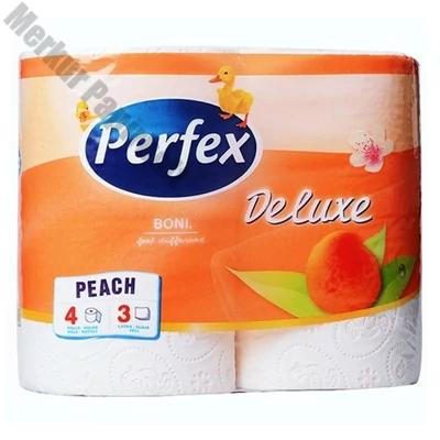 Toalettpapír PERFEX Deluxe 3 rétegű 4 tekercses barack