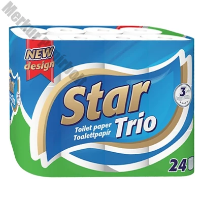 Toalettpapír STAR Trio 3 rétegű 24 tekercs