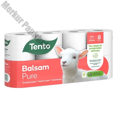 Toalettpapír TENTO Balsam pure fehér 8 tekercses 3 rétegű