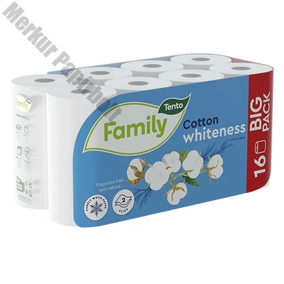 Toalettpapír TENTO Family cotton white fehér 16 tekercses 2 rétegű