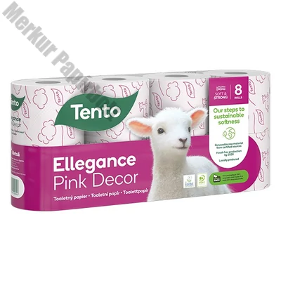 Toalettpapír TENTO Family pink dekor mintás 8 tekercses 3 rétegű