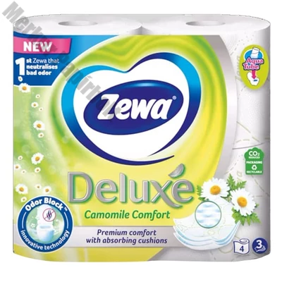 Toalettpapír ZEWA Deluxe 3 rétegű 4 tekercses Camomile Comfort