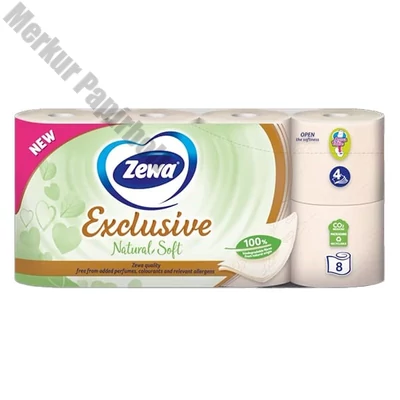 Toalettpapír ZEWA Exclusive 4 rétegű 8 tekercses Natural Soft