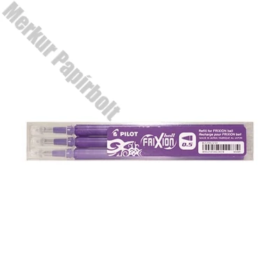 Tollbetét roller PILOT Frixion Clicker/Ball radírozható 0,25 mm lila 3 darabos