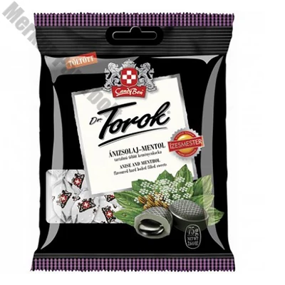 Töltött keménycukorka DR. TOROK ánizsolajjal és mentollal 75 g