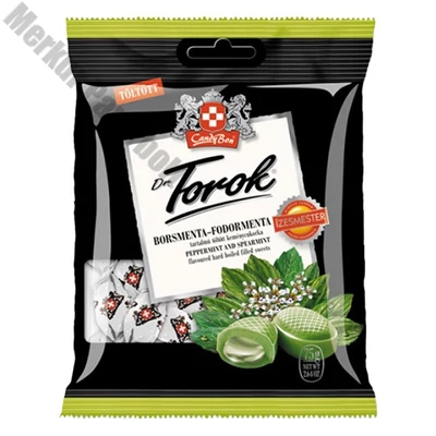 Töltött keménycukorka DR. TOROK borsmentával és fodormentával 75 g