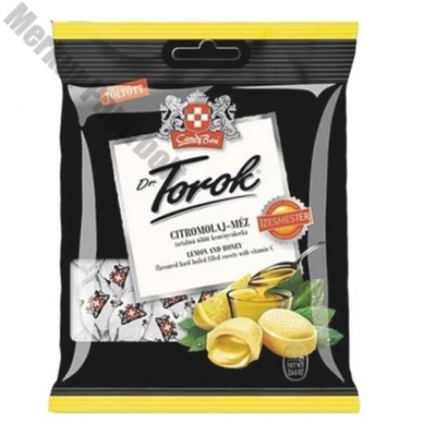 Töltött keménycukorka DR. TOROK citromolajjal és mézzel 75 g
