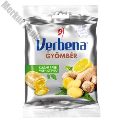 Töltött keménycukorka VERBENA gyömbér cukor nélküli 60 g