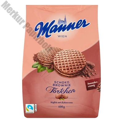 Töltött ostya MANNER Törtchen kakaós krémmel 400 g