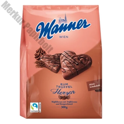 Töltött ostya MANNER szív rumos trüffeles 300 g