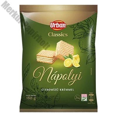 Töltött ostya URBAN Classic citromos 180 g