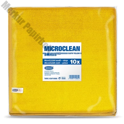 Törlőkendő mikroszálas BONUS microCLEAN HoReCa HACCP 40x40 cm sárga 10 darabos