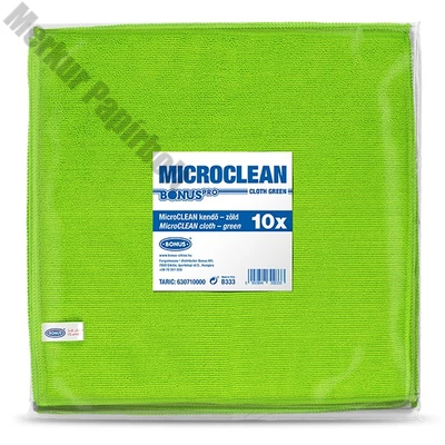 Törlőkendő mikroszálas BONUS microCLEAN HoReCa HACCP 40x40 cm zöld 10 darabos