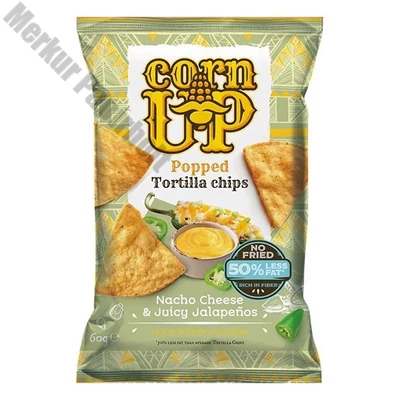 Tortilla chips CORN UP sajt és jalapeno 60 g