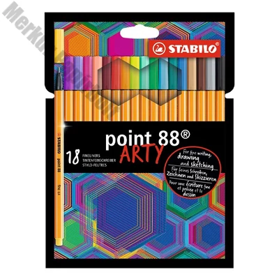 Tűfilc STABILO Point 88 0,4mm Arty 18 darabos