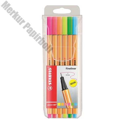 Tűfilc STABILO Point 88 neon 6 darabos