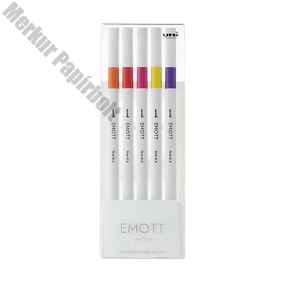 Tűfilc UNI EMOTT 5 darabos 0,4mm (narancs, cinóber, pink, citromsárga, fukszia)