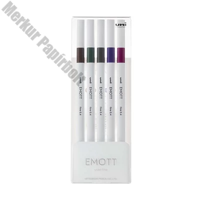 Tűfilc UNI EMOTT 5 darabos 0,4mm (sötétbarna, khaki,  szürke, lila, ametiszt)