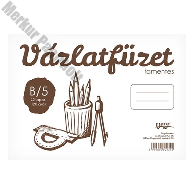 Vázlatfüzet spirálozott FORTUNA B/5 120 g 32 lapos famentes