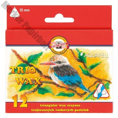 Viaszkréta KOH-I-NOOR háromszögletű aquarell 12-es készlet 10 mm