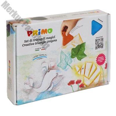 Zsírkréta PRIMO háromszögletű 8 darabos + 6 db sablonnal