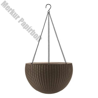 Virágcserép KETER Hanging műrattan felakasztható mokka