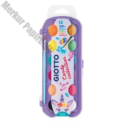 Vízfesték GIOTTO 30 mm Candy collection csajos színek 12 darabos