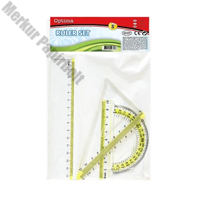 Vonalzókészlet OPTIMA 15cm vonalzóval 4 darabos