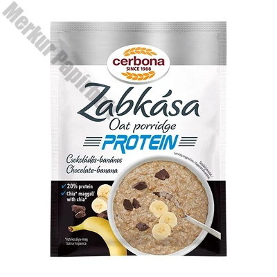 Zabkása CERBONA Protein csokoládés banános hozzáadott cukor nélkül 60 g