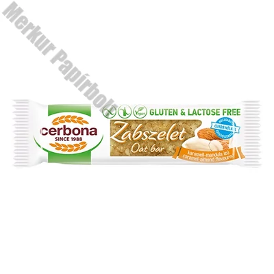 Zabszelet CERBONA étcsokoládés karamellás és mandulás gluténmentes 40 g