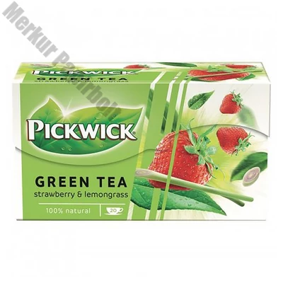 Zöld tea PICKWICK eper-citromfű 20 filter/doboz