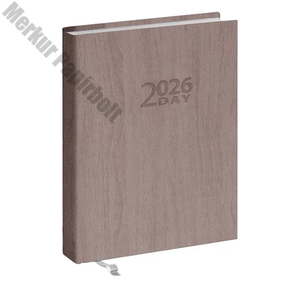 Zsebnaptár REALSYSTEM 2 Day B/6 kétnapos álló fehér lapos Drapp 2026.