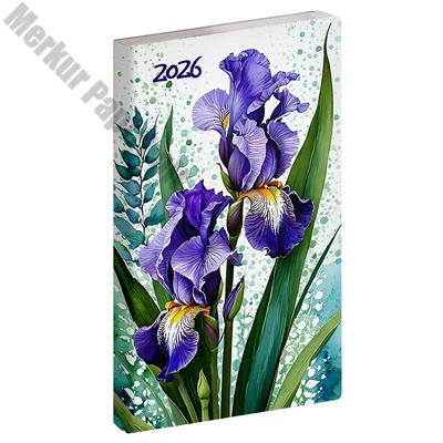 Zsebnaptár REALSYSTEM Flexi álló fehér lapos Írisz 2026.