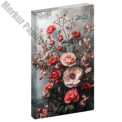 Zsebnaptár REALSYSTEM Flexi álló fehér lapos Jázmin 2026.