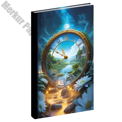 Zsebnaptár REALSYSTEM Picture álló fehér lapos Óra 2026.