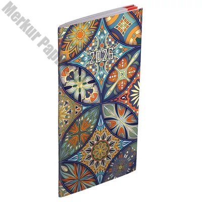 Zsebnaptár REALSYSTEM zsebirka álló fehér lapos mozaik 2026.