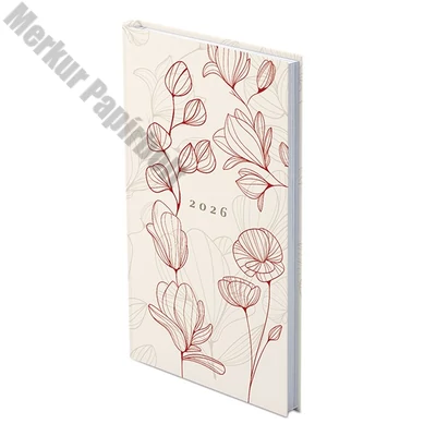 Zsebnaptár TOPTIMER Joy J035 heti álló fehér lapos London Metalizált bordó  2026.