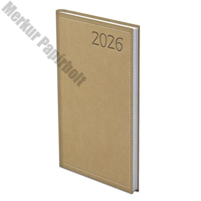 Zsebnaptár TOPTIMER Traditional T035 álló fehér lapos bézs 2026.