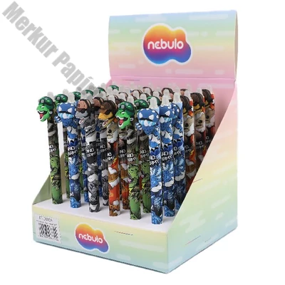 Zseléstoll NEBULO nyomógombos radírozható 0,5mm Dino Army