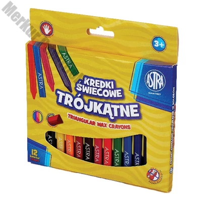 Zsírkréta ASTRA háromszögletű hegyezett 12 színű
