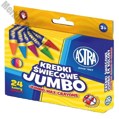 Zsírkréta ASTRA kerek Jumbo törésálló 24 színű