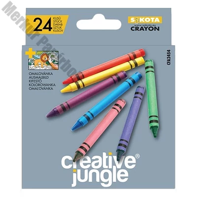 Zsírkréta CREATIVE JUNGLE Grey kerek hegyezettt 24 színű